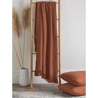 Drift Home - Hayden - 100% Recycled Cotton Bedspread - 200cm x 200cm in Terracotta