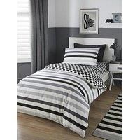 Beckett Stripe Children Kid Duvet Cover Bedroom Collection By Bedlam Black/White