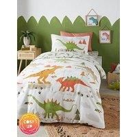 Bedlam - Dino - Easy Care Duvet Cover Set - Double Bed Size in Green