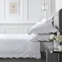 Duvet Cover Bedding Set 100% Cotton 200TC Scallop Edge by Appletree White