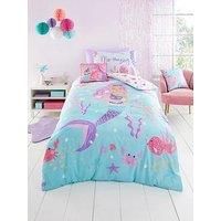 Bedlam - Mermaid Vibes - Reversible Duvet Cover Set - Double Bed Size in Agua