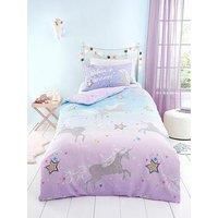 Bedlam - Ombre Unicorn - Glow in the Dark Duvet Cover Set - Double Bed Size in Lilac