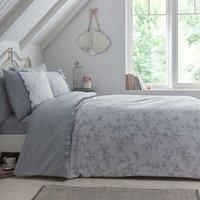 Duvet Cover Bed Set Or Fitted Sheet Kristen Frill Trim By Dreams & Drapes Grey