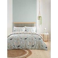 Fusion - Duck Egg Blue Dog Duvet Cover - Single Bedding Size (140 x 200cm) - Reversible Design (Beige & Duck Egg Blue) - Paw Print Duvet Cover - Dogs Print Duvet - Shih Tzu, French Bull and Poodles