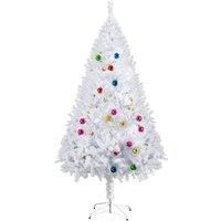 HOMCOM 6ft Snow Artificial Christmas Tree w/ Metal Stand Decorations Home Seasonal Elegant Faux