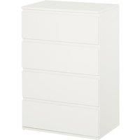 HOMCOM Chest of Drawers, 4 Drawers Storage Cabinet Floor Tower Cupboard for Bedroom Living Room, White