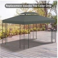 Outsunny 3x4m Gazebo Replacement Roof Canopy 2 Tier Top UV Cover Garden Patio Outdoor Sun Awning Shelters Deep Grey (TOP ONLY)