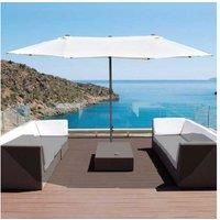 Outsunny 4.6m Garden Parasol Double-Sided Sun Umbrella Patio Market Shelter Canopy Shade Outdoor with Cross Base – Off-White