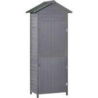 Outsunny Garden Shed Wooden Shed Timber Garden Storage Shed Outdoor Sheds w/Tilted-felt Roof and Lockable Doors, 189cm x 82cm x 49cm, Grey