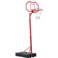 HOMCOM Steel Basketball Stand Height Adjustable Hoop Backboard Red