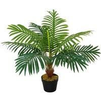 Artificial 60cm/2FT Palm Plant Realistic Fake Tree Potted Home Office Décor