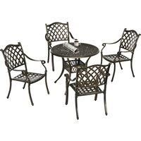 Alfresco Cast Aluminium Garden Dining Set, Bronze