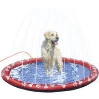 PawHut Splash Pad Sprinkler Mat for Pets Dog Bath Pool Water Game Mat Outdoor