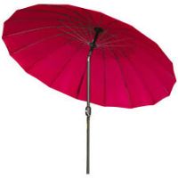 Outsunny 2.4m Round Curved Adjustable Parasol Outdoor Metal Pole Red