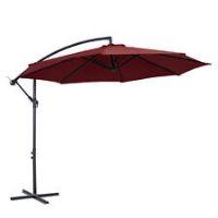 Outsunny 3M Banana Cantilever Umbrella Garden Parasol Sun Shade Wine Red