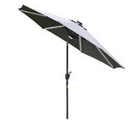 Outsunny 2.7m Garden Parasol Patio Sun Umbrella w/ LED Solar Light Grey