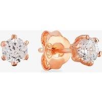 Starbright Rose 4mm Six Claw Cubic Zirconia Stud Earrings E2177(4M) 3A RGP