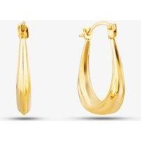 9ct Yellow Gold Shaped Oval Creole Earrings UER132Y