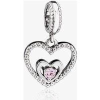 Rosa Lea October Birthstone Heart Dangle Charm AM-2THB004204-Pink