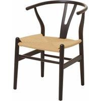 Fusion Living Beechwood And Hemp Weave Dining Chair Black