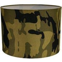 Stylish Green and Black Army Camouflage Drum 10" Lampshade for Table or Pendant by Happy Homewares