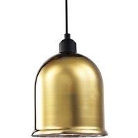 Happy Homewares Contemporary Bell Shaped Gold Plated Glass Pendant Light Shade with Lower Rim | 21cm x 19cm | for Kitchen Island Living Room Bedroom Dining Room etc