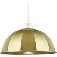 Modern Satin Gold Pendant Lighting Shade with Domed Shape and Outer Trim Lip | 30cm x 13cm | for Lounge Bedroom Dining Room etc by Happy Homewares