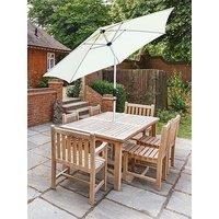 Glamhaus Tilting Cream Garden Table Parasol Umbrella 2.7M