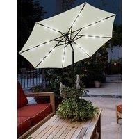 Glamhaus Solar Led Tilting Cream Garden Parasol Umbrella 2.7M