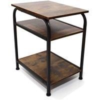 FWStyle Industrial Side Table Lamp Table Home Office Storage Coffee Table, Side Table Living Room