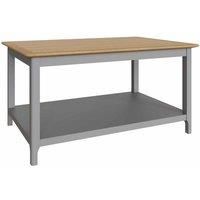 Oak Top Coffee Table with Shelf Living Room Furniture Grey