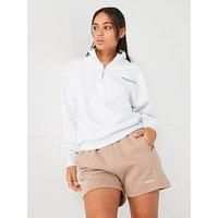 Peach Fit Womens Penelope Oversized Zip Neck Sweatshirt - Light Grey