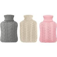 2L Hot Water Bottle With Knitted Cover - Pink