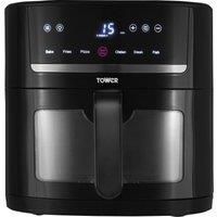 Tower Vortx 6 Litre Digital Space Saver Window Air Fryer Black