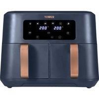 Tower Vortx 8.5L Dual Basket 2400W Air Fryer Midnight Blue & Rose Gold T17137MNB