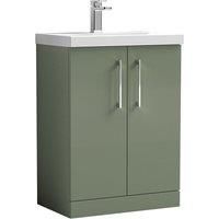 Nuie Arno Floor Standing 2-Door Vanity Unit & Basin-3 600mm - Reed Green