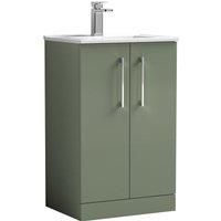 Nuie Arno Floor Standing 2-Door Vanity Unit & Basin-2 500mm - Reed Green