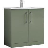 Nuie Arno Floor Standing 2-Door Vanity Unit & Basin-2 800mm - Reed Green