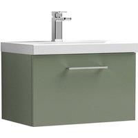 Nuie Arno Wall Hung 1-Drawer Vanity Unit & Basin-1 600mm - Reed Green