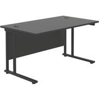 TC Group Aztec Twin Upright Rectangular Office Desk Black/Black 1200mm x 800mm (342TT)