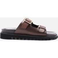 Walk London Men's Jaws Leather Double Strap Sandals - Brown - UK 7