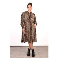 Marley Short Skater Dress - Neutral, Leopard