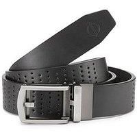 Oscar Jacobson Shelby Leather Belt - Black - ONE SIZE