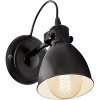 Adjustable Wall Light / Sconce Black & White Bowl Shade 1 x 40W E27 Bulb