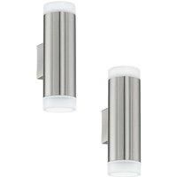 2 PACK IP44 Outdoor Up & Down Wall Light Stainless Steel 3W GU10 Porch Lamp