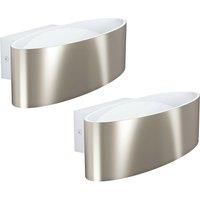 2 PACK Wall Light Colour White Satin Nickel Shade Transparent Plastic LED 10W