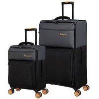 It Luggage Duo-Tone Pewter + Black 2Pc Suitcase Set