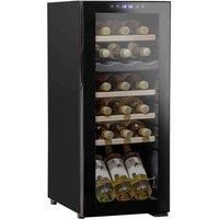 Baridi 18 Bottle Dual Zone Drinks Wine Cooler, Fridge, Touch Screen, LED, Black