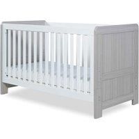 Ickle Bubba Pembrey Cot Bed And Fibre Mattress - Ash Grey & White, Grey