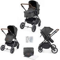 Ickle Bubba Cosmo 2 In 1 Pushchair - Black Graphite Grey Tan